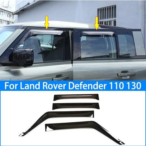 ABS Car Window Rain Eyebrows Visor, Rain Shield Protection Strip,Sun Rain Visors Cover,For Land Rover Defender 110 130 2020-2021
