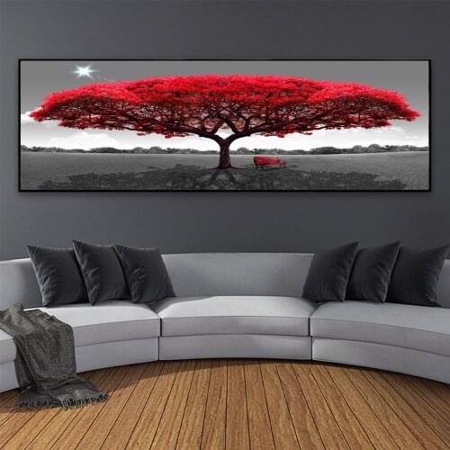 5D DIY square/round Diamond painting Red tree Cross Stitch Diamond Embroidery Pattern Rhinestone J2922