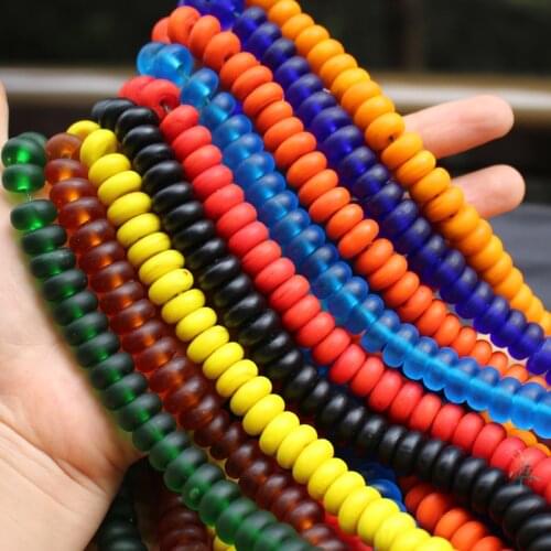 10Pcs 12mm*7mm Handmade Lampwork glass beads Abacus beads Loose Beads Multi-color for Bracelet Necklace jewelry Making &DIY