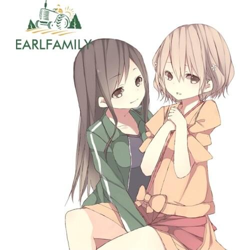 EARLFAMILY 13cm x 9.8cm for Citrus JDM Car Assessoires Stickers Personality Scratch-Proof Sunscreen Anime Graffiti Decoration