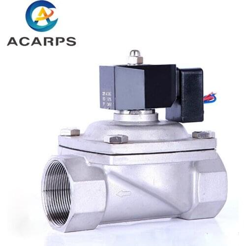 2" Energy Saving Normally Closed Stainless Steel Solenoid Valve Switch Valve Water Valve 24 Hours Energize Not Fever