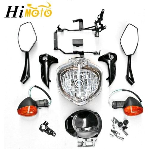For Yamaha FZ6 FZ6N 2004 2005 2006 Motorcycle Head Light Lamp Headlight Headlamp Assembly Set w/ Turn Signals Rear View Mirrors