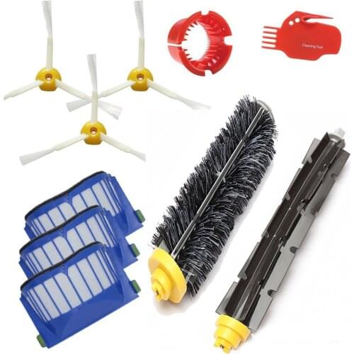 10pcs Vacuum Cleaner Filter & Side Brush for iRobot Roomba 600 610 620650 Series Vacuum Cleaner Spare Part Roller Brushes ect