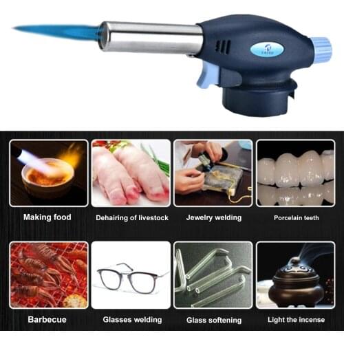Gas Burner Flame Gas Torch Kitchen Butane Torch Gun For Baking BBQ AutoIgnition Butane Gas Welding-Burner Flame Lighter