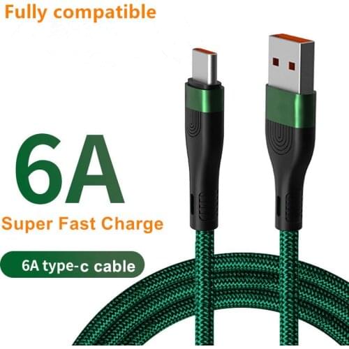 FLOVEME QC3.0 6A Super Fast Charging Cable 66W for Phone 1m 2m Micro USB Type C for Huawei Samsung iPhone Nylon Braided Cables