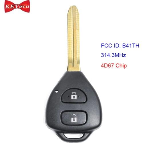KEYECU for Toyota Hilux Vigo 2006 2007 2008 2009 2010 2011 Remote Key Fob 314.3MHz 4D67 Chip MDL B41TH