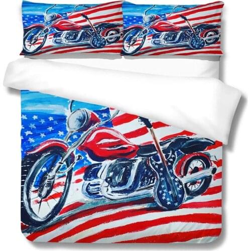 Bed Comforters Beds Set Queen Size Motorcycle Design Boys Man Room Duvet Cover Cool Quilt Covers Bedroom Decor
