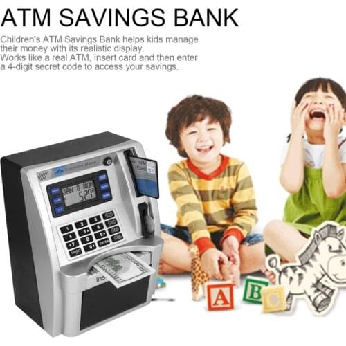 ATM Savings Bank Toys Kids Talking ATM Savings Bank Insert Bills Perfect for Kids Gift Own Personal Cash Point Drop Shipping