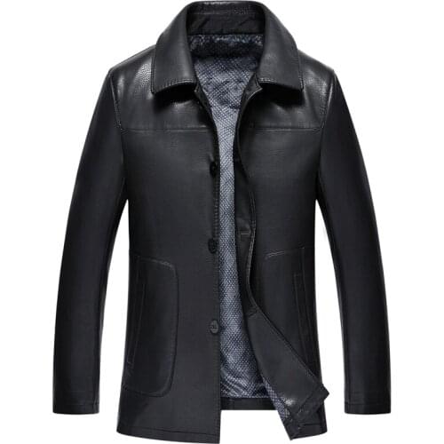 Leather Jacket Men Soft PU Leather Jacket Male Business casual Coats Man Jaqueta Masculinas Inverno Couro Large size XXXL