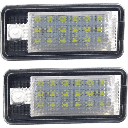 2Pcs 12V 3528 SMD LED License Plate Lights Bulb Error Free Number Plate Lamp For Audi A4 A5 A6 A3 S3 S4 S5 B6 B7 S6 A8 S8 Q7 RS4