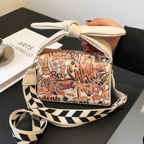 Small Graffit Crossbody Bags Designer Women Pu Leather Shoulder Bags Ladies 2021 New Unique Messenger Bag Simple Organ Handbags