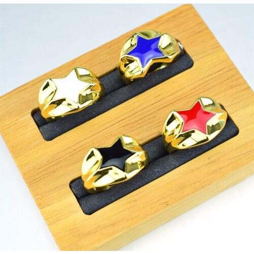 Fashion Cute Enamel Stars Rings Simple Smiling Face Heart-shaped Geometric Finger Rings For Women Party Jewelry Gifts