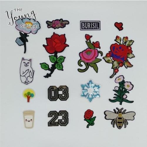 Fashion Cartoon Patch Hot melt adhesive Applique Embroidery DIY Sewing Clothing Accessory Supplies Patches 1pcs sell C5971-C5988