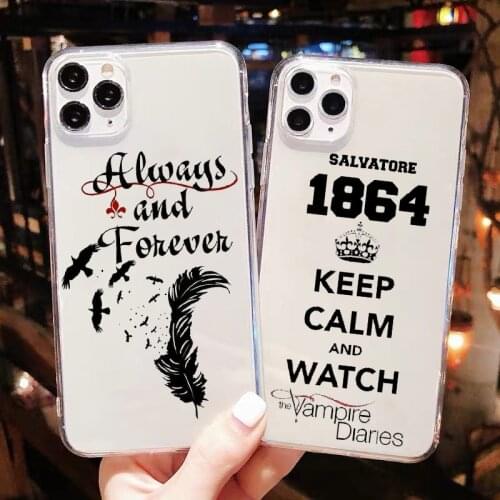 Fashion Vampire Diaries Damon Clear Soft Phone Case For iPhone SE 12mini 12pro 11pro Max 7 8 Plus XR Xs Max 5 TPU Silicone cover