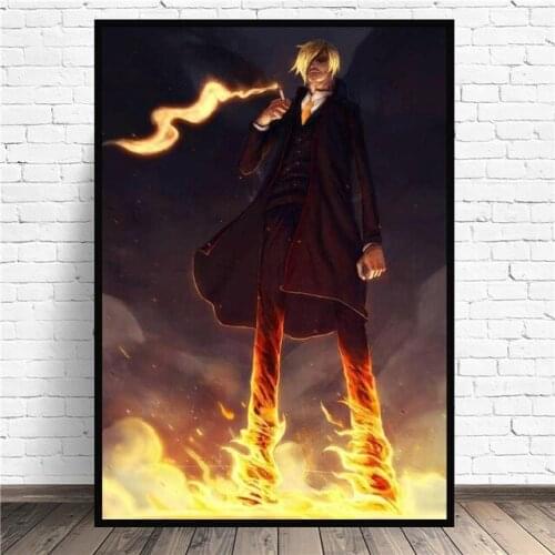 Modular Pictures Home Sanji Japan Anime Decoration Wall Art Fire Modern Cool Canvas Prints Painting For Bedroom Poster No Frame