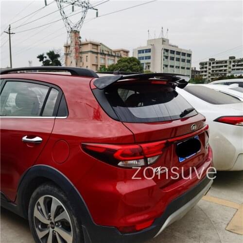 Use For KIA kx Cross Spoiler Glossy Real Carbon Fiber Rear Roof Wing Sport Body Kit Accessories