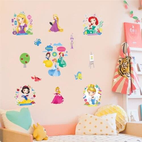 Cartoon Prince Flower DIY Stickers For Girls Bedroom Decor Switch Computer Girls Bedroom Decor Wall Stickers Decal Art Mural
