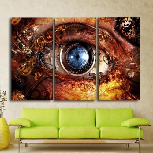 Wall Art Picture Print Abstract Camera Lens Eyes Canvas Painting for Room Wall Decor Steampunk Home Decor Abstract Art Dropship