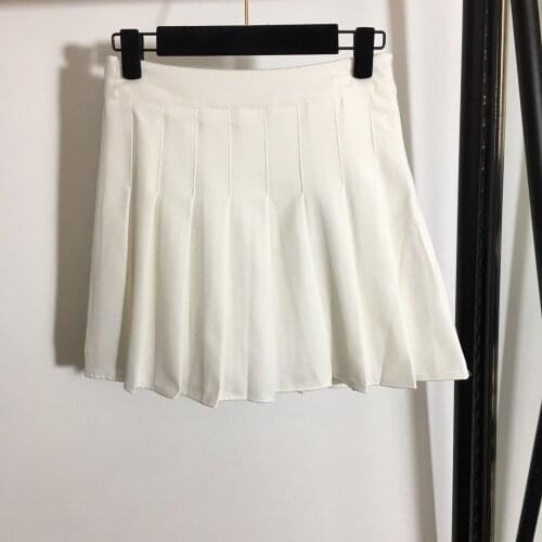 Levlmoly 2021 New Pleated Skirt Metal Letter Decoration Front Safety Pants Inside