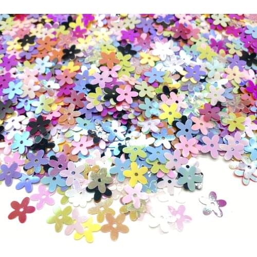 500Pcs/Lot 10mm Sequins PVC Flat Flower Shape Loose Sequin Paillettes Sewing Craft DIY Scrapbooking