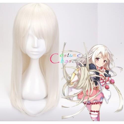 Fate Stay Night Illyasviel Von Einzbern Kaleid Liner Straight Silver Long Heat Resistant Synthetic Hair Cosplay + Free Wig Cap