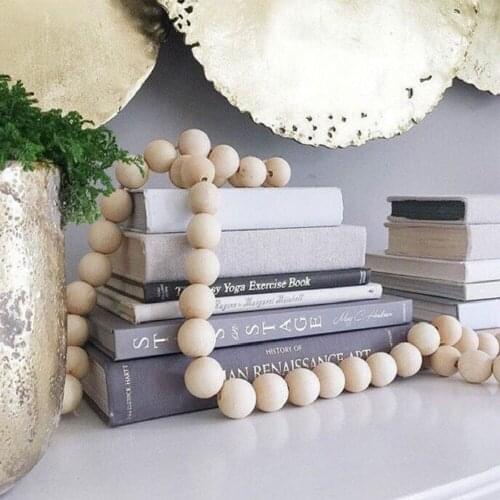 Popular Natural Wooden Bead Kids Baby Nursery Room Decor Rustic Wedding Vase Ornament
