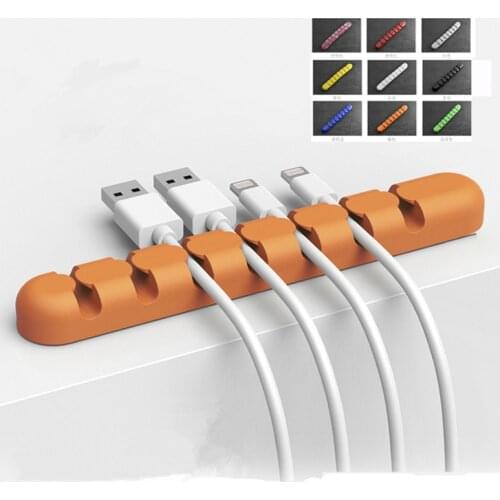 Self Adhesive cable winder clip Silicone finisher cord wire clamp for car home Office Desk data line Storage Holder protector