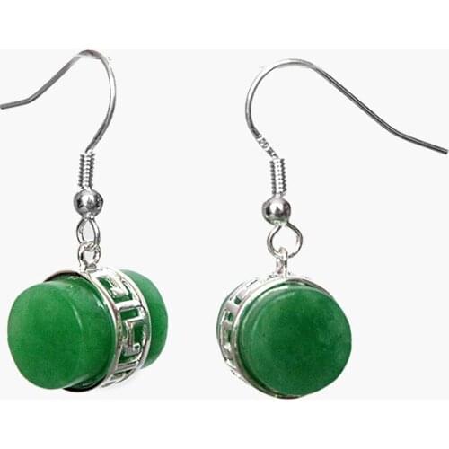 Brinco wedding brincos moda pendientes earring GEM special designed 925 Beautiful Green GEM Earrings 1 1/5"
