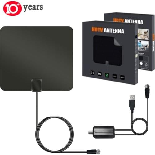 4K Digital Amplified TV Antenna Indoor Signal Booster HDTV Antenna DVB-T2 ATSC ISDB CBS 1080P Freeview Channel 80 Miles Radius