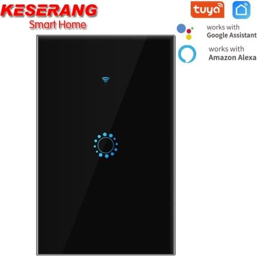 Tuya Smart switch Wifi Light Switch 1 Gang US Glass Screen Touch Panel Voice Control Wall Switch work with Alexa Google Home
