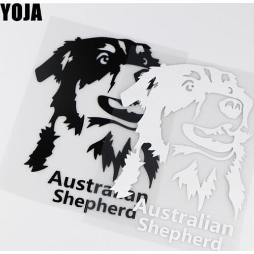 YOJA 14X19.5CM Australian Shepherd Cartoon Vinyl Decals Decoration Car Sticker ZT4-0041