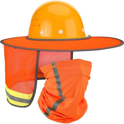 Hi-Vis Yellow Hard Hat Neck Sun Shade Shield Accessories with Visor neck shade Reflective tapes