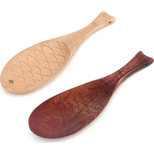 1Pc Fish-shaped Wooden Rice Spoon Wooden Rice Wooden Spoon Wooden Rice Scoop Environmentally Friendly Rice Shovel Household