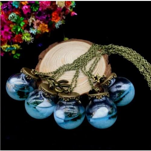 1 PCS handmade Marine Drift Bottle Modelling Luminous sand Fashion Necklace diy Jewelry Glass wishing Bottle glass vial pendant