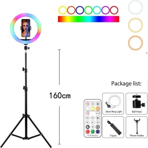 10" 26cm RGB ring light with tripod photography lighting selfie ring light lamp for TikTok YouTube Live ringlight aro de luz