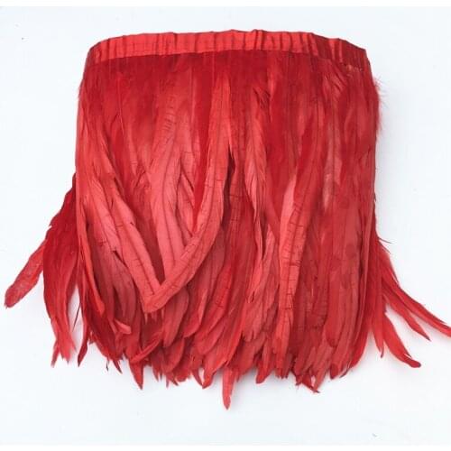 10Meters Rooster Tail Feathers Trim Fringe width 12-14" Pheasant Feathers For Crafts Carnival Plumas Wedding Feathers Decoration