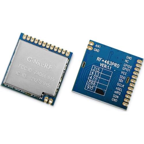 2pcs RF4463PRO+Antenna Si4463 20dBm RF Module transceiver Frequency Hopping Module 915 MHz FCC Certificate