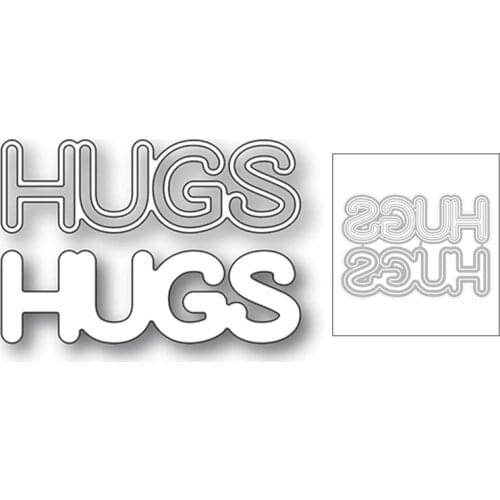 2020 New English Words Hugs and Silhouette Metal Cutting Dies For DIY Cut Paper Craft Making Greeting Card Scrapbooking NO Stamp
