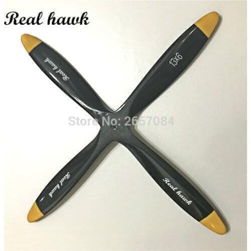 4 Blade 15x8/15x10 CCW or CW Black Wooden Propeller For Scale RC Gas or Nitro engine Airplane Model