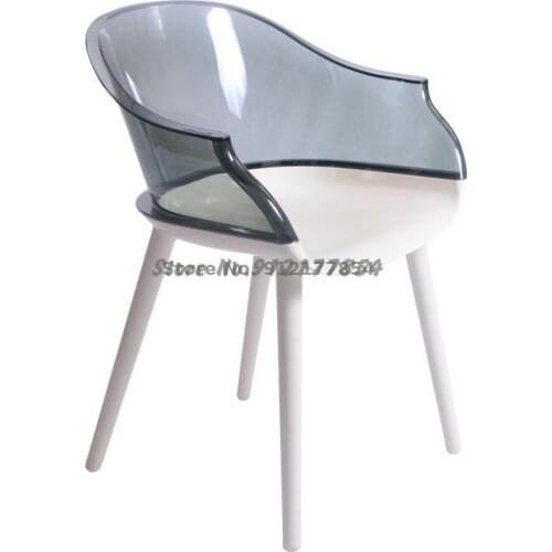 Acrylic Symbian Chair Fashion Pastoral Art Chair Armrest Comfortable And Stable Dining Chair Transparent Pc Chair