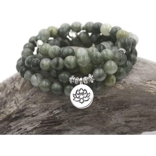 Natural Straw Hat Onyx Beads Bracelet 108 Yoga Meditation Healing Balance Lotus Buddha Charm Bracelets