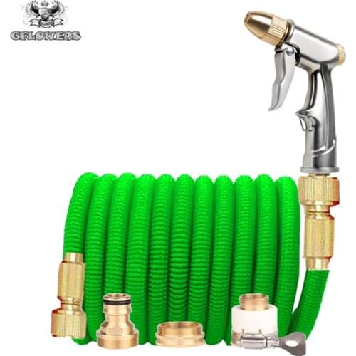25ft-100ft flexible telescopic hose, high pressure car wash hose with spray gun, outdoor garden watering