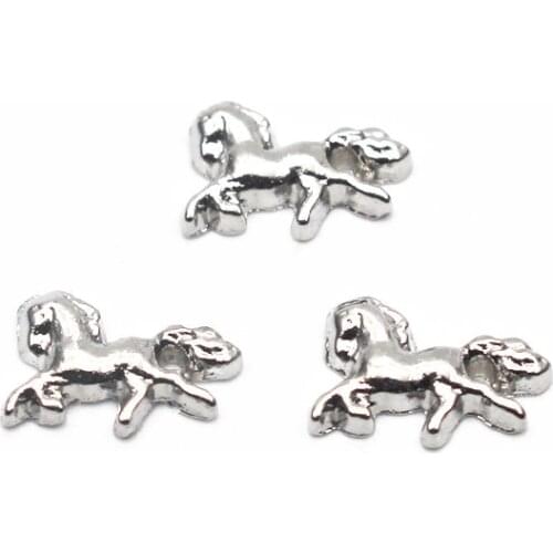 Hot selling 10pcs/lot horse floating charms Alloy charms living glass memory lockets diy jewelry