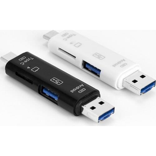 5 in 1 USB3.1 Card Reader Portable USB Type-C 3.1 Micro USB External Micro Memory Card SD Card Reader TF Micro SD OTG Adapter