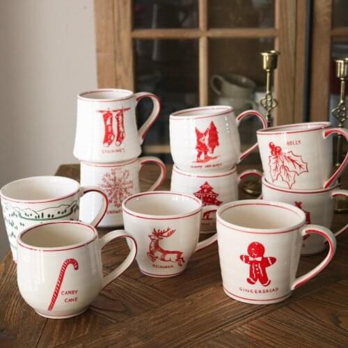 Ceramic Molly Illustrated Christmas Themed Red Mug/Holiday Gift Mug