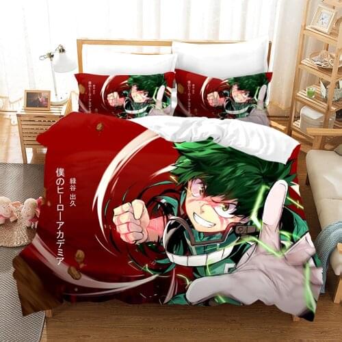 My Hero Academia 3d Bedding Set Popular Anime Printed Duvet Cover Set Pillowcase Twin Queen King Size Bedclothes Decor