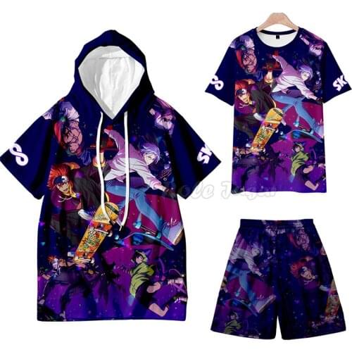 SK8 the Infinity Anime Miya Chinen Cosplay Hooded Costume Summer Printed Hoodie Sweatshirt T-shirt Pants Party SK Eight Pullover