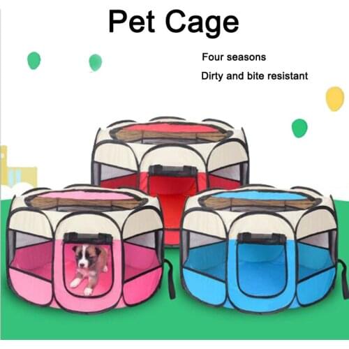 Pet Bed Portable Pet Tent Folding Dog House Cage Waterproof Outdoor Foldable Dog Cat Tent Playpen Puppy Kennel Fence