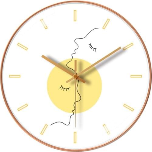 Quartz Wall Clock Rose Gold Silent Hanging Clock 10 Inch Digital Horloges for Office Living Room Nordic Wall Watch Decor