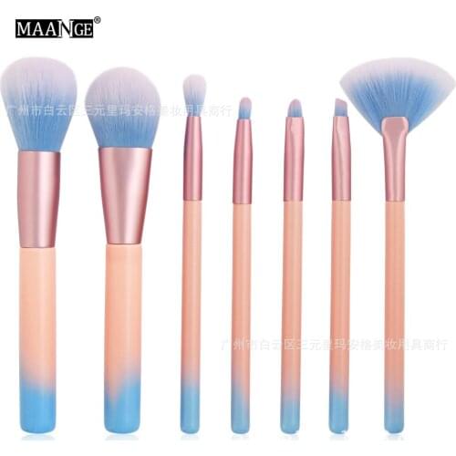 Hot Selling MAANGE 7 Pink-blue Cosmetic Brush Sets Cosmetic Tools Makeup Tools gift for Women